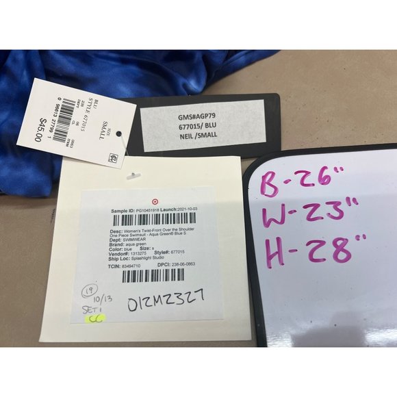 Women's Twist-Front Over the Shoulder One Piece Swimsuit - Aqua Green Blue Small - Picture 7 of 7